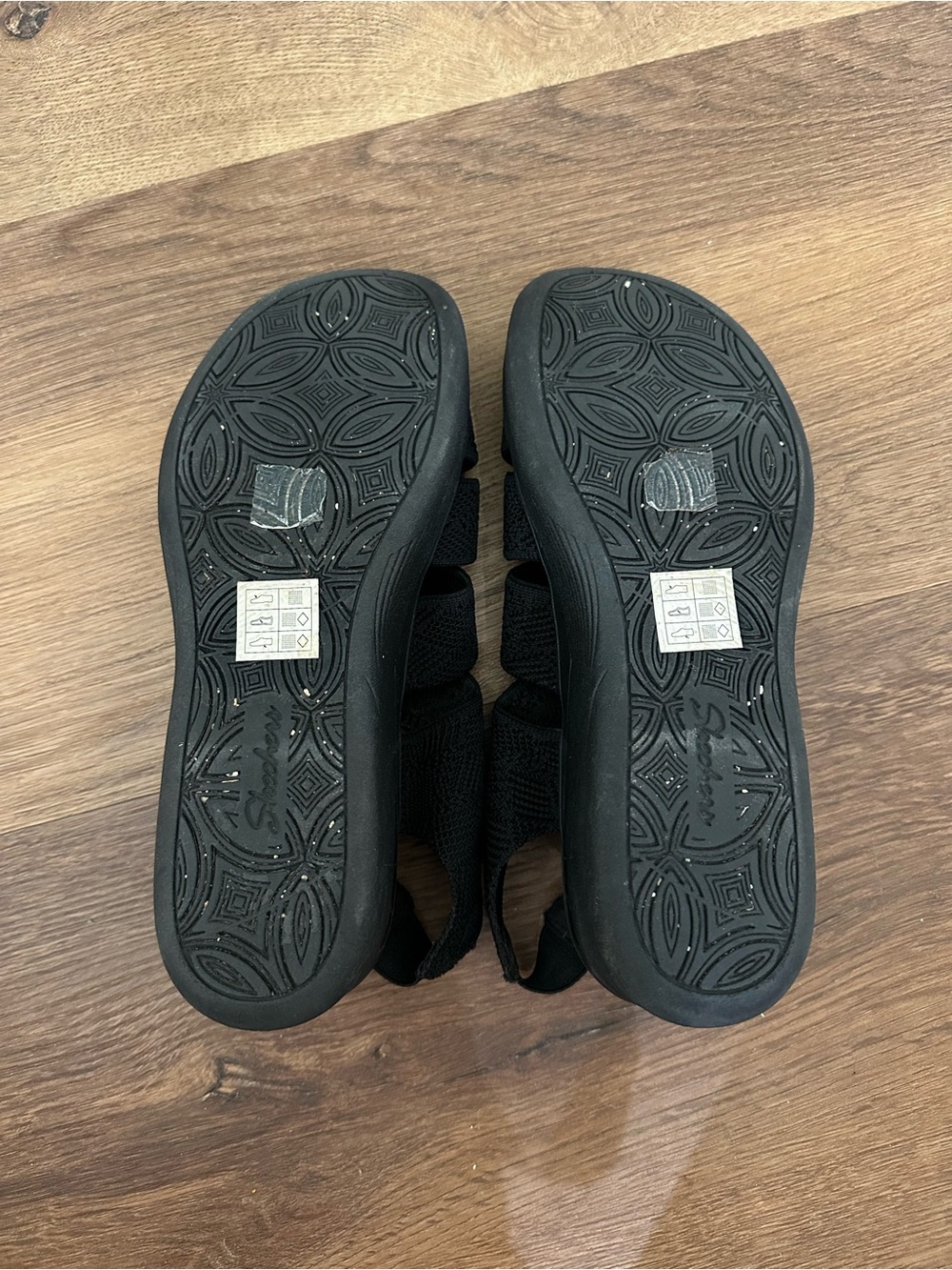 Skechers Black Lux Foam Slingback Casual Sandals Shoes Size 9 - Picture 4 of 5